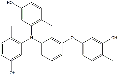 N,N-Bis(3-hydroxy-6-methylphenyl)-3-(3-hydroxy-4-methylphenoxy)benzenamine Struktur