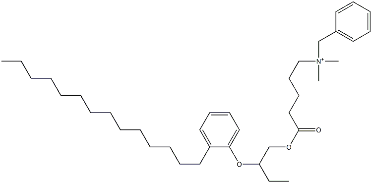 N,N-Dimethyl-N-benzyl-N-[4-[[2-(2-tetradecylphenyloxy)butyl]oxycarbonyl]butyl]aminium Struktur