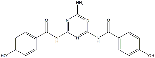 N,N'-(6-Amino-1,3,5-triazine-2,4-diyl)bis(4-hydroxybenzamide) Struktur