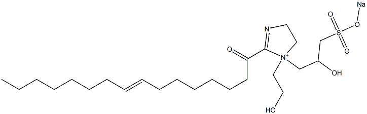 1-(2-Hydroxyethyl)-1-[2-hydroxy-3-(sodiooxysulfonyl)propyl]-2-(8-hexadecenoyl)-2-imidazoline-1-ium Struktur