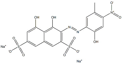 4,5-Dihydroxy-3-[(2-hydroxy-5-methyl-4-nitrophenyl)azo]naphthalene-2,7-disulfonic acid disodium salt Struktur