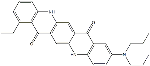 2-(Dipropylamino)-8-ethyl-5,12-dihydroquino[2,3-b]acridine-7,14-dione Struktur