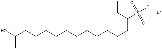 15-Hydroxyhexadecane-3-sulfonic acid potassium salt Struktur