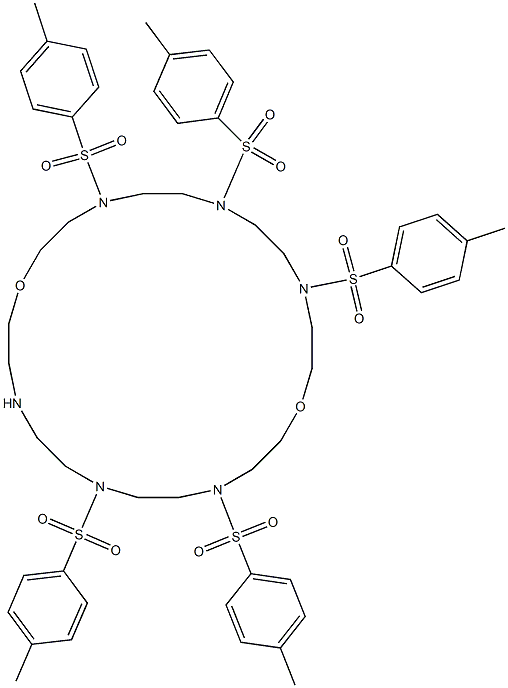 4,7,10,16,19-Pentakis[(4-methylphenyl)sulfonyl]-1,13-dioxa-4,7,10,16,19,22-hexaazacyclotetracosane Struktur