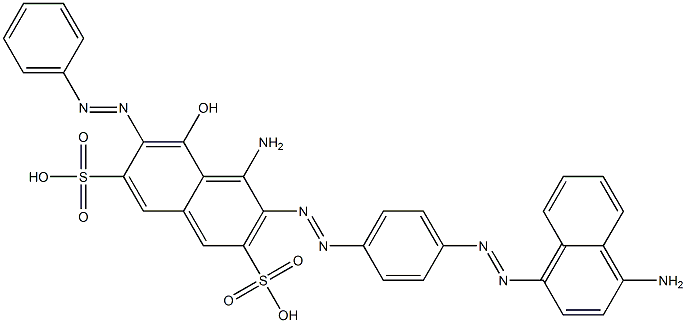 4-Amino-3-[[4-[(4-amino-1-naphthalenyl)azo]phenyl]azo]-5-hydroxy-6-(phenylazo)-2,7-naphthalenedisulfonic acid Struktur