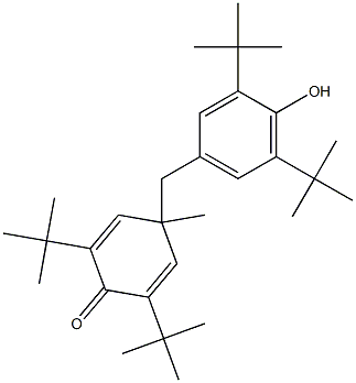 2,6-Di-tert-butyl-4-methyl-4-(4-hydroxy-3,5-di-tert-butylbenzyl)-2,5-cyclohexadien-1-one Struktur