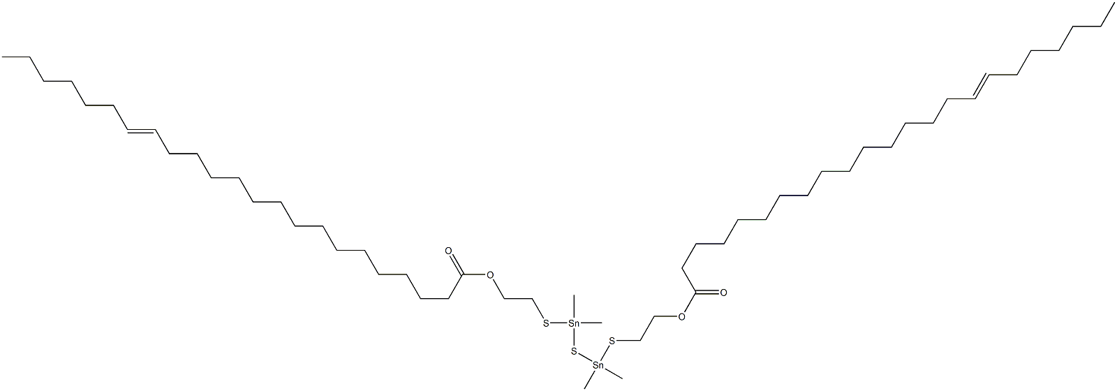 Bis[dimethyl[[2-(15-docosenylcarbonyloxy)ethyl]thio]stannyl] sulfide Struktur