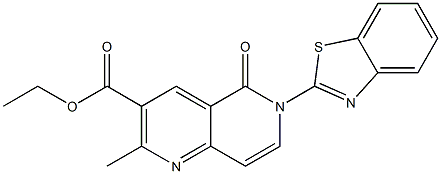 6-(Benzothiazol-2-yl)-2-methyl-5-oxo-5,6-dihydro-1,6-naphthyridine-3-carboxylic acid ethyl ester Struktur