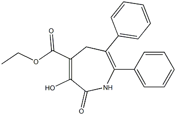 2,5-Dihydro-3-hydroxy-7-phenyl-6-phenyl-2-oxo-1H-azepine-4-carboxylic acid ethyl ester Struktur