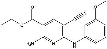 2-Amino-5-cyano-6-(3-methoxyanilino)pyridine-3-carboxylic acid ethyl ester Struktur