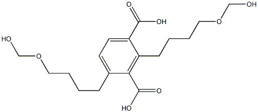 2,4-Bis[4-(hydroxymethoxy)butyl]isophthalic acid Struktur