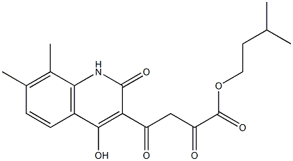 4-(4-Hydroxy-7,8-dimethyl-2-oxo-1,2-dihydroquinolin-3-yl)-2,4-dioxobutyric acid isopentyl ester Struktur