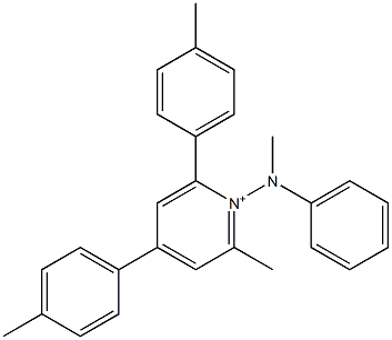 2-Methyl-4,6-bis(4-methylphenyl)-1-(methylphenylamino)pyridinium Struktur