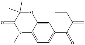 2,2,4-Trimethyl-7-(2-ethylacryloyl)-4H-1,4-benzoxazin-3(2H)-one Struktur