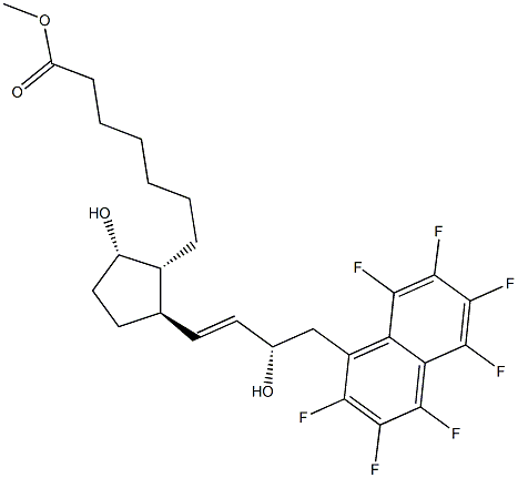 (9S,13E,15S)-9,15-Dihydroxy-16-(heptafluoronaphthalen-1-yl)-17,18,19,20-tetranorprost-13-en-1-oic acid methyl ester Struktur