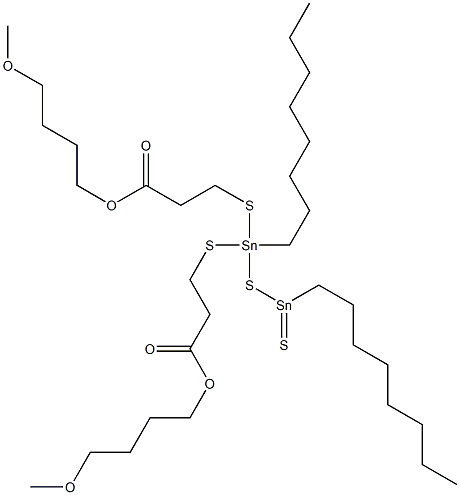 11,11-Bis[[2-(4-methoxybutoxycarbonyl)ethyl]thio]-9,11-distanna-10-thianonadecane-9-thione Struktur