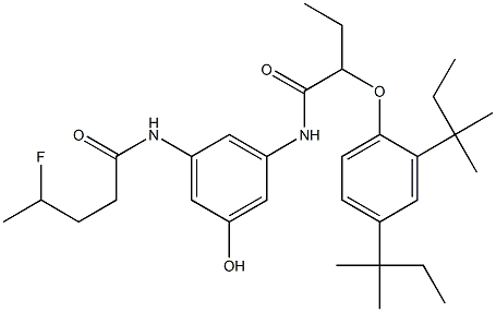 3-(4-Fluoropentanoylamino)-5-[2-(2,4-di-tert-amylphenoxy)butyrylamino]phenol Struktur