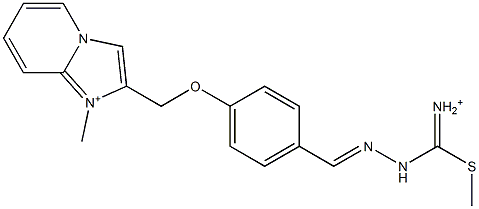 1-Methyl-2-[4-[2-[iminio(methylthio)methyl]hydrazonomethyl]phenoxymethyl]imidazo[1,2-a]pyridin-1-ium Struktur