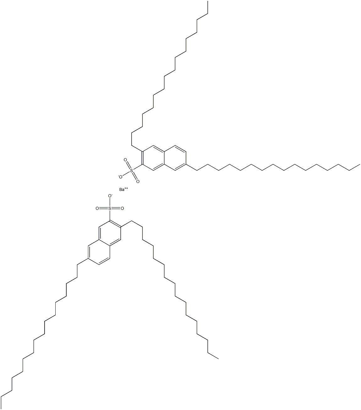 Bis(3,7-dihexadecyl-2-naphthalenesulfonic acid)barium salt Struktur