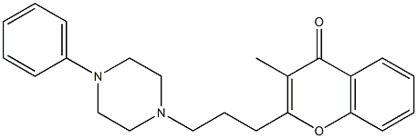 3-Methyl-2-[3-(4-phenyl-1-piperazinyl)propyl]chromone Struktur