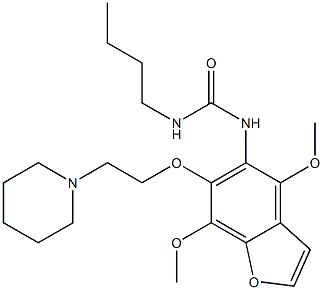 1-[4,7-Dimethoxy-6-(2-piperidinoethoxy)benzofuran-5-yl]-3-butylurea Struktur