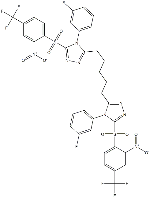 5,5'-(1,5-Pentanediyl)bis[4-(3-fluorophenyl)-3-(2-nitro-4-trifluoromethylphenylsulfonyl)-4H-1,2,4-triazole] Struktur