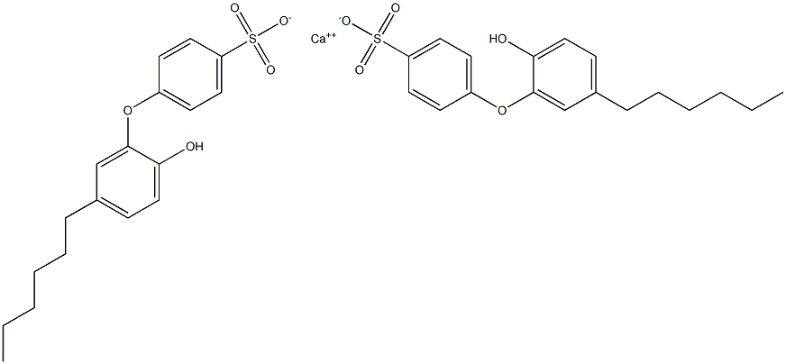 Bis(2'-hydroxy-5'-hexyl[oxybisbenzene]-4-sulfonic acid)calcium salt Struktur