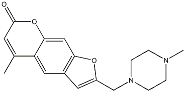 2-(4-Methylpiperazinomethyl)-5-methyl-7H-furo[3,2-g][1]benzopyran-7-one Struktur