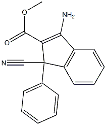 3-Amino-1-cyano-1-(phenyl)-1H-indene-2-carboxylic acid methyl ester Struktur