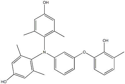 N,N-Bis(4-hydroxy-2,6-dimethylphenyl)-3-(2-hydroxy-3-methylphenoxy)benzenamine Struktur