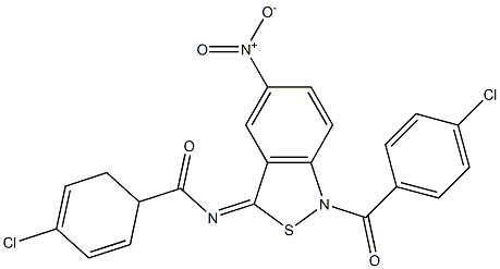 5-Nitro-1-(p-chlorobenzoyl)-3(1H)-(p-chlorobenzoyl)imino-2,1-benzisothiazole Struktur