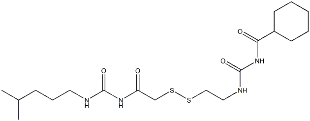 1-(Cyclohexylcarbonyl)-3-[2-[[(3-isohexylureido)carbonylmethyl]dithio]ethyl]urea Struktur