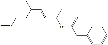 Phenylacetic acid 1,4-dimethyl-2,7-octadienyl ester Struktur