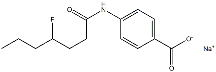 4-[(4-Fluoroheptanoyl)amino]benzenecarboxylic acid sodium salt Struktur