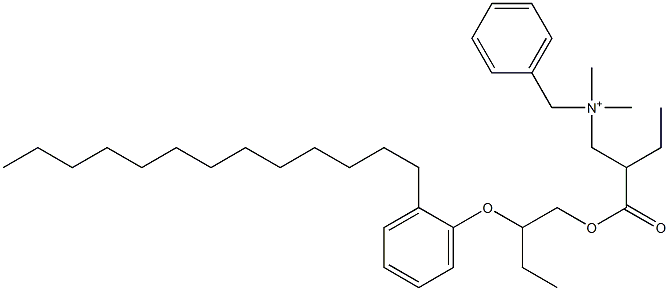 N,N-Dimethyl-N-benzyl-N-[2-[[2-(2-tridecylphenyloxy)butyl]oxycarbonyl]butyl]aminium Struktur