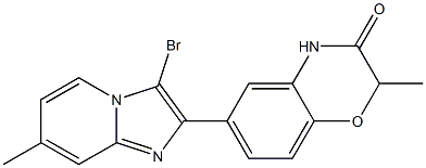 6-(3-Bromo-7-methyl-imidazo[1,2-a]pyridin-2-yl)-2-methyl-2H-1,4-benzoxazin-3(4H)-one Struktur