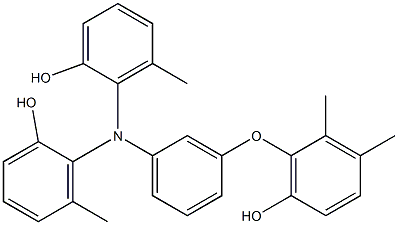 N,N-Bis(2-hydroxy-6-methylphenyl)-3-(6-hydroxy-2,3-dimethylphenoxy)benzenamine Struktur