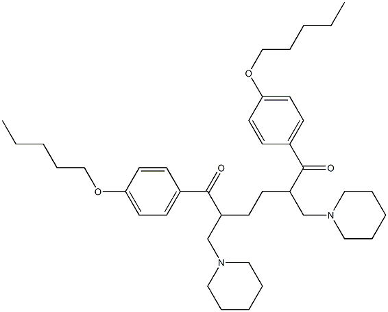 1,6-Bis(4-pentyloxyphenyl)-2,5-bis(piperidinomethyl)hexane-1,6-dione Struktur