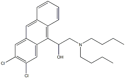 9-[2-(Dibutylamino)-1-hydroxyethyl]-2,3-dichloroanthracene Struktur