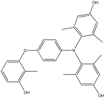 N,N-Bis(4-hydroxy-2,6-dimethylphenyl)-4-(3-hydroxy-2-methylphenoxy)benzenamine Struktur