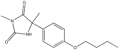 3,5-Dimethyl-5-(4-butoxyphenyl)hydantoin Struktur