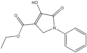 1-Phenyl-2,5-dihydro-4-hydroxy-5-oxo-1H-pyrrole-3-carboxylic acid ethyl ester Struktur