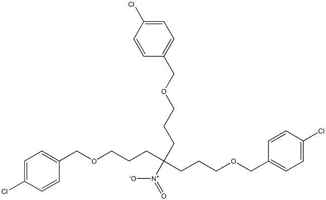 4-Nitro-4-[3-(4-chlorobenzyloxy)propyl]-1,7-bis(4-chlorobenzyloxy)heptane Struktur