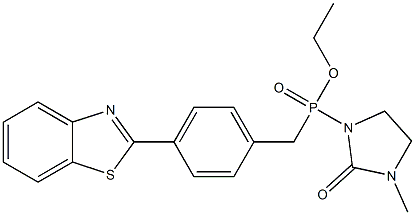 [4-(2-Benzothiazolyl)benzyl](2-oxo-3-methyl-1-imidazolidinyl)phosphinic acid ethyl ester Struktur