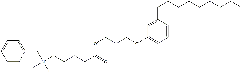 N,N-Dimethyl-N-benzyl-N-[4-[[3-(3-nonylphenyloxy)propyl]oxycarbonyl]butyl]aminium Struktur