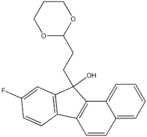 9-Fluoro-11-[2-(1,3-dioxan-2-yl)ethyl]-11H-benzo[a]fluoren-11-ol Struktur