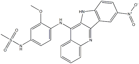 N-[3-Methoxy-4-[[7-nitro-10H-indolo[3,2-b]quinolin-11-yl]amino]phenyl]methanesulfonamide Struktur