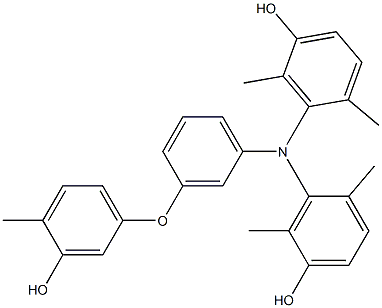 N,N-Bis(5-hydroxy-2,6-dimethylphenyl)-3-(3-hydroxy-4-methylphenoxy)benzenamine Struktur