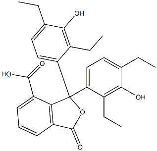 1,1-Bis(2,4-diethyl-3-hydroxyphenyl)-1,3-dihydro-3-oxoisobenzofuran-7-carboxylic acid Struktur