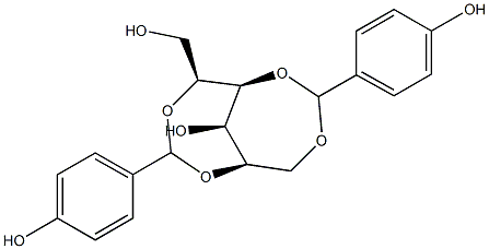 2-O,5-O:3-O,6-O-Bis(4-hydroxybenzylidene)-D-glucitol Struktur